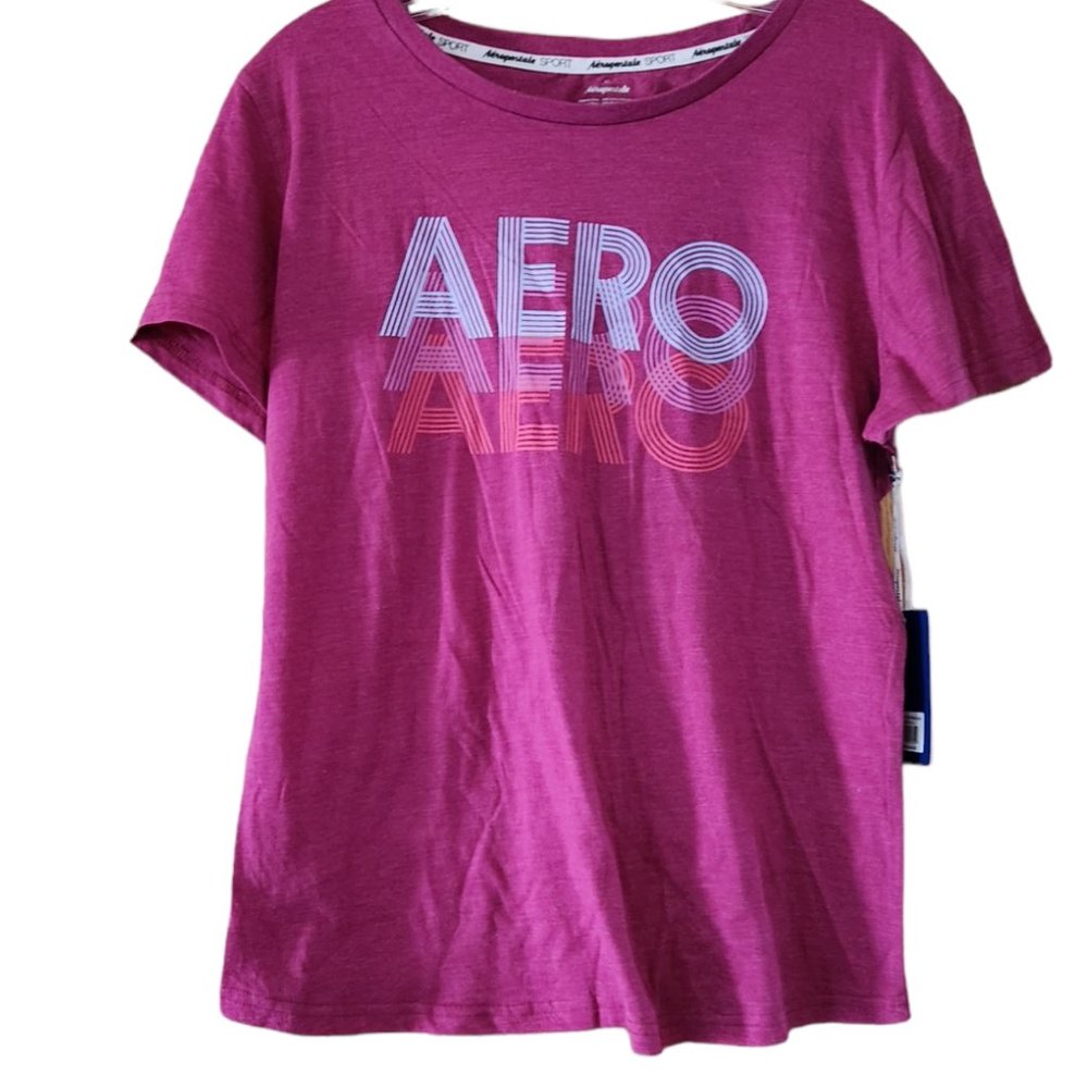 Aeropostale Sport Tee - Short Sleeve Pink "AERO" Graphic -  Size XL - NWT